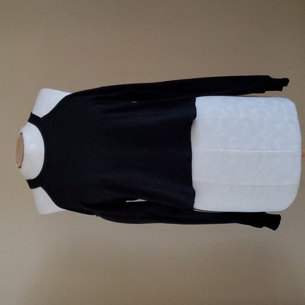 Cold Shoulder Black Long Sleeve Top